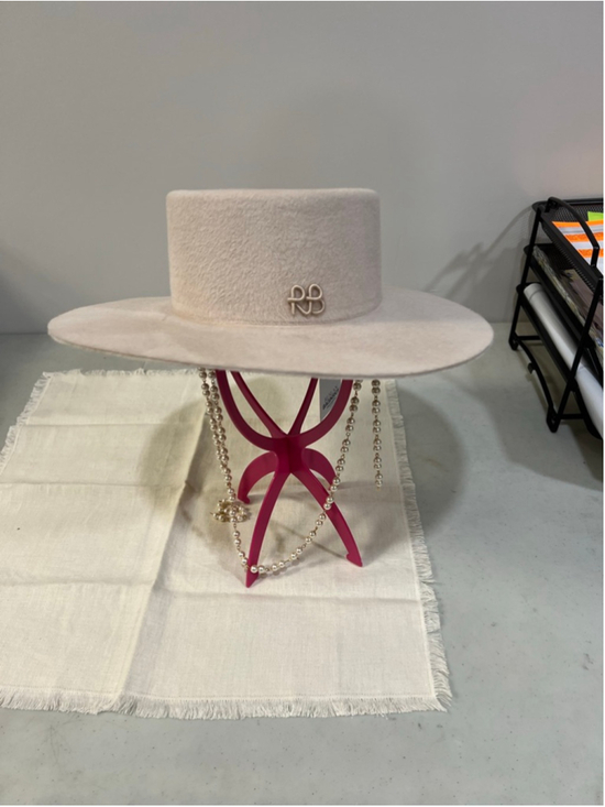 Ruslan Baginskyi Canotier Hat|Beige|Large|NWT|Flaw